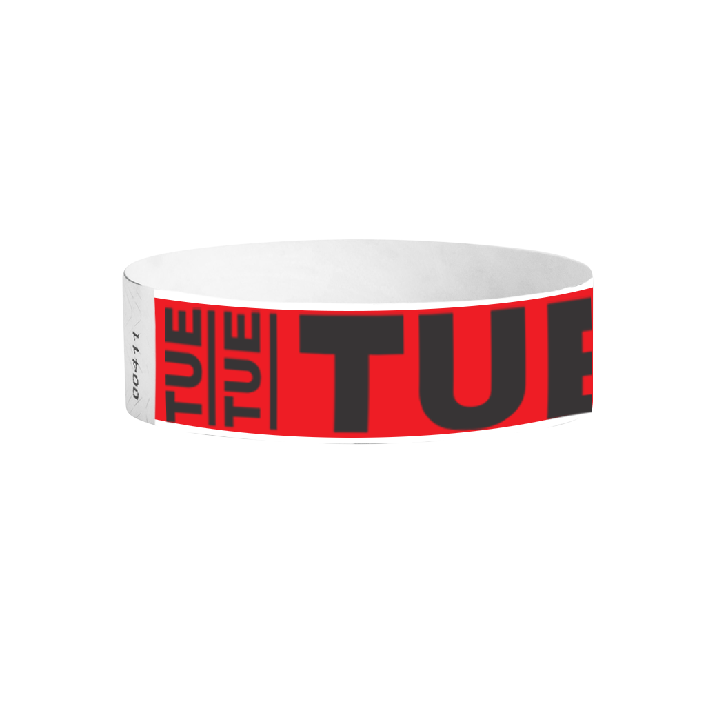 Tuesday pattern Tyvek wristbands – day-of-the-week event wristbands