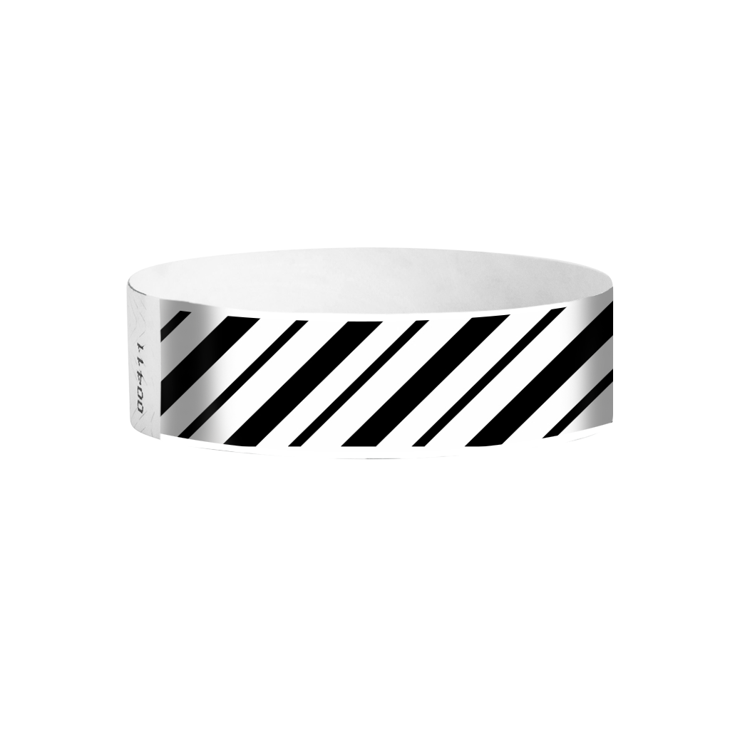 Velocity Stripes Tyvek wristbands – angled stripe event bands for fast entry and crowd management