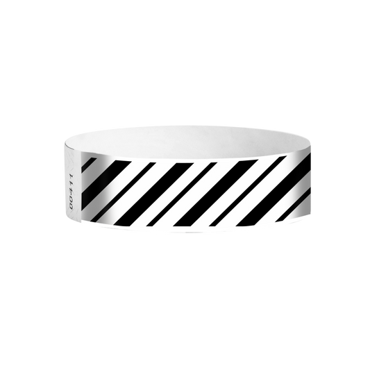 Velocity Stripes Tyvek wristbands – angled stripe event bands for fast entry and crowd management