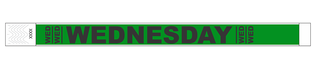 Wednesday - 3/4" Tyvek® Wristbands