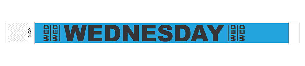 Wednesday - 3/4" Tyvek® Wristbands