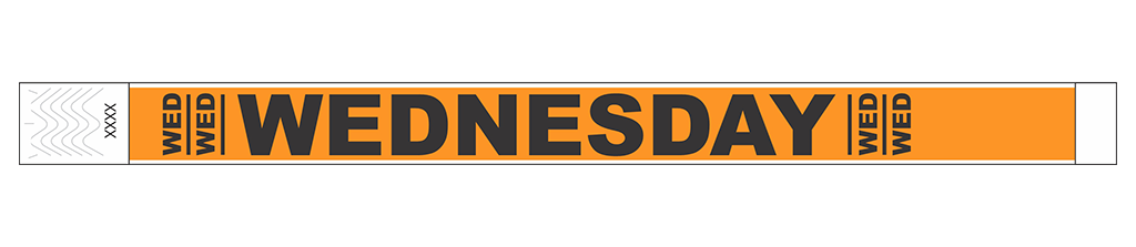 Wednesday - 3/4" Tyvek® Wristbands