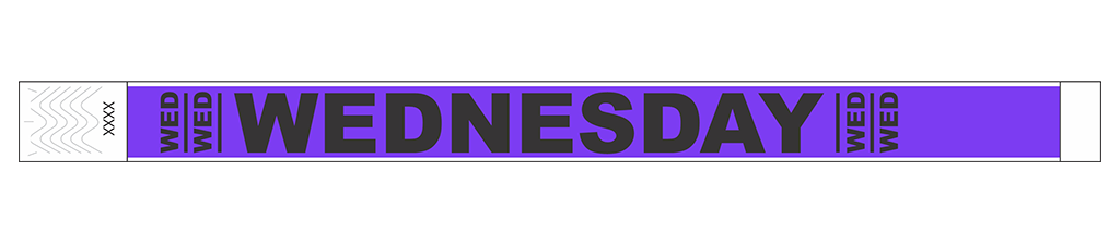 Wednesday - 3/4" Tyvek® Wristbands