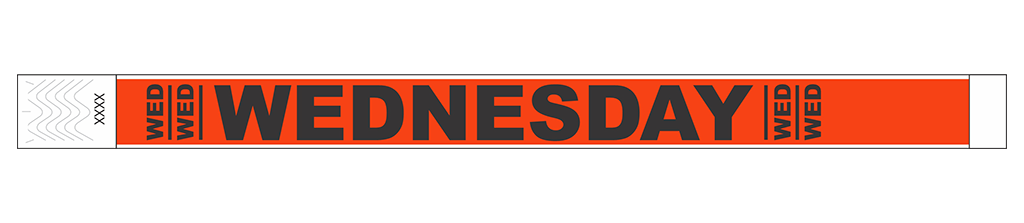 Wednesday - 3/4" Tyvek® Wristbands