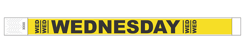 Wednesday - 3/4" Tyvek® Wristbands